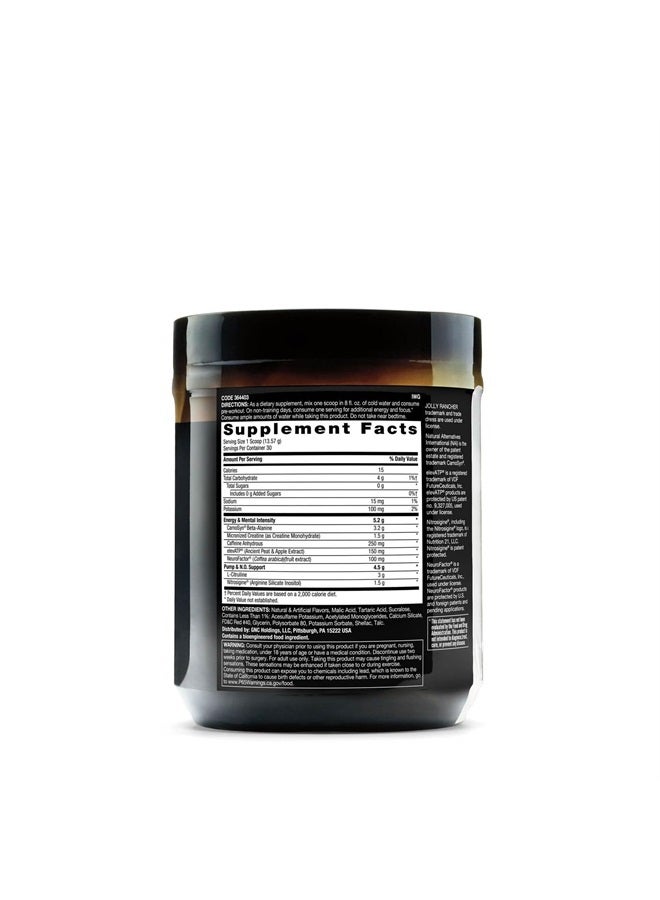 LIT | Clinically Dosed Pre-Workout Powder | Contains Caffeine, L-Citruline, and Beta-Alanine, Nitrix Oxide and Preworkout Supplement | Jolly Rancher Watermelon | 30 Servings