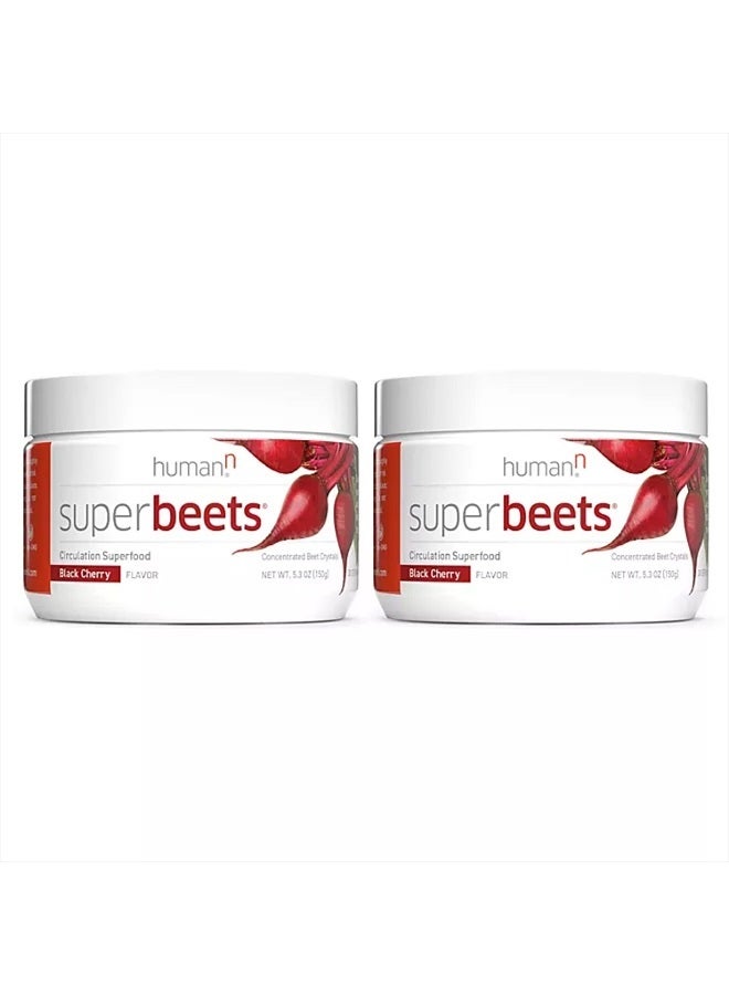 SuperBeets - Beet Root Powder - Nitric Oxide Boost for Blood Pressure, Circulation & Heart Health Support - Non-GMO Superfood Supplement - Natural Black Cherry Flavor, 60 Servings
