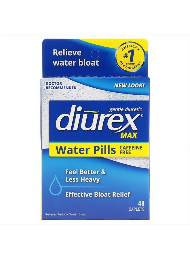 Max - Maximum Strength Caffeine-Free Diuretic Water Pills - Feel Better and Less Heavy , 48 Count (Pack of 1)