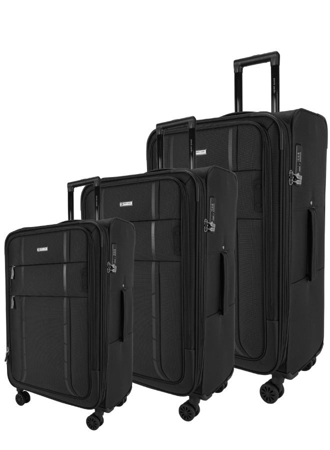 Pierre Cardin Lightweight Luggage Set of 3 for Travel, Softside Suitcase Set With TSA Approved Lock,