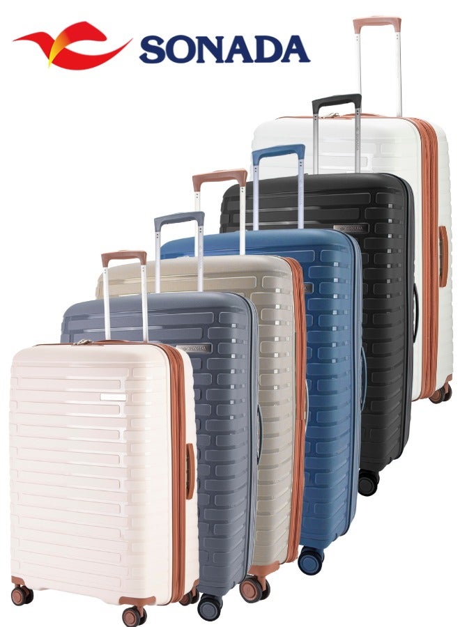 Unbreakable Luggage Unisex ,Double Zipper ,Expandable, TSA Lock With 4 Double Silent Wheels (Set of 4, BLUE)
