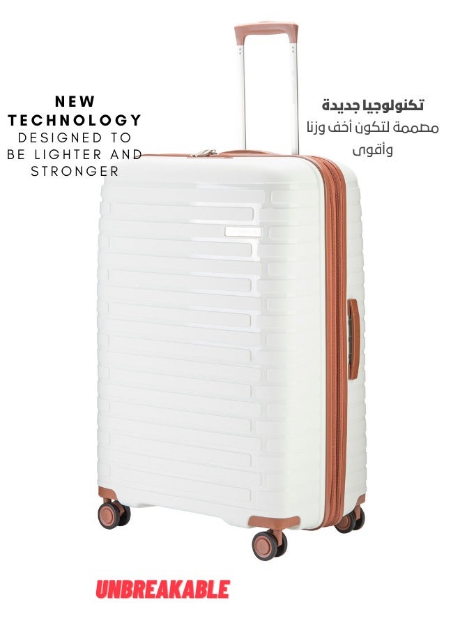 Bern UNBREAKABLE Luggage fro travel,TSA Approved Suitcase With 4 Double Wheels (Set of4.wHITE)