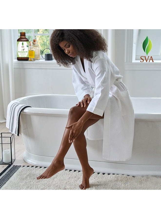 SVA Organics Eucalyptus Essential Oil 4oz (118ml) Premium Essential Oil with Dropper for Diffuser, Aromatherapy, Skin Care & Hair Care