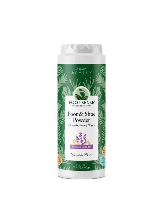 FOOT SENSE All Natural Smelly Foot & Shoe Powder - Foot Odor Eliminator lasts up to 6 months. Natural formula for smelly shoes and stinky feet. Protects disinfects & deodorizes.