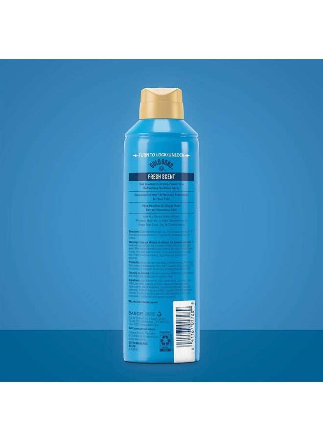 No Mess Talc-Free Foot Powder Spray, 7 oz., Fresh Scent, With a Triple Action Formula
