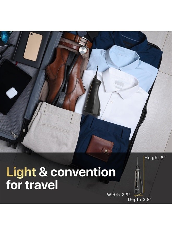 Water Dental flosser Teeth Picks - Braces Cordless Oral Irrigator Portable Rechargeable Travel Irrigation Cleaner IPX7 Waterproof Electric Professional Flossing Teeth Cleaning for Home