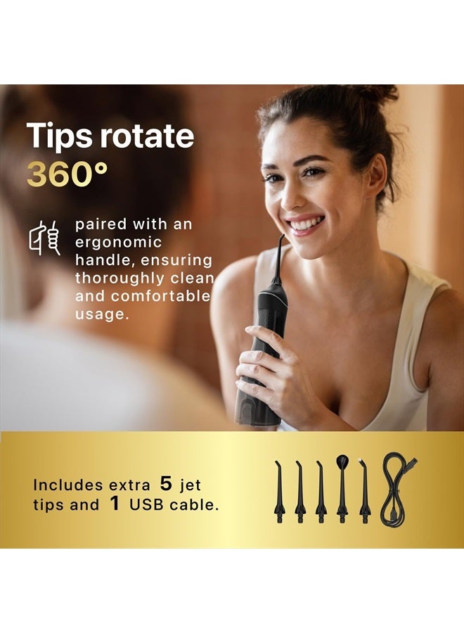 Water Dental flosser Teeth Picks - Braces Cordless Oral Irrigator Portable Rechargeable Travel Irrigation Cleaner IPX7 Waterproof Electric Professional Flossing Teeth Cleaning for Home