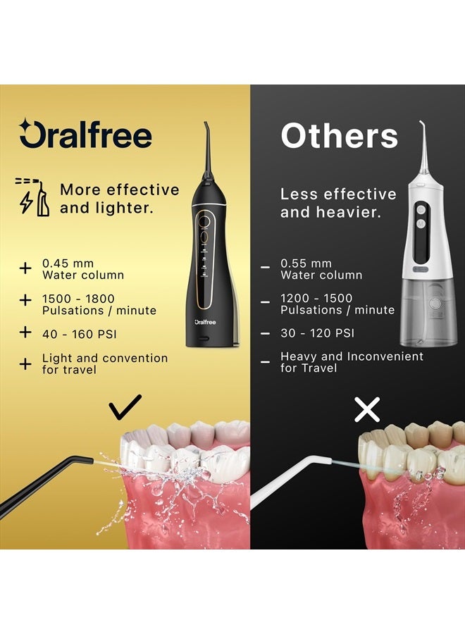 Water Dental flosser Teeth Picks - Braces Cordless Oral Irrigator Portable Rechargeable Travel Irrigation Cleaner IPX7 Waterproof Electric Professional Flossing Teeth Cleaning for Home