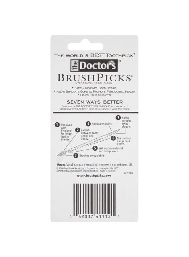 BrushPicks Interdental Toothpicks | 120-Picks per pack | (6-Pack)