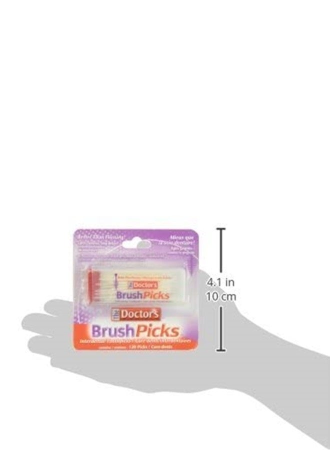 BrushPicks Interdental Toothpicks | 120-Picks per pack | (6-Pack)