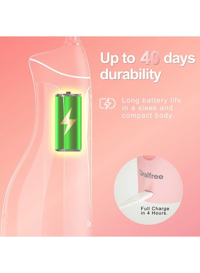 Water Dental flosser Teeth Picks - Braces Cordless Oral Irrigator Portable Rechargeable Travel Irrigation Cleaner IPX7 Waterproof Electric Professional Flossing Teeth Cleaning for Home
