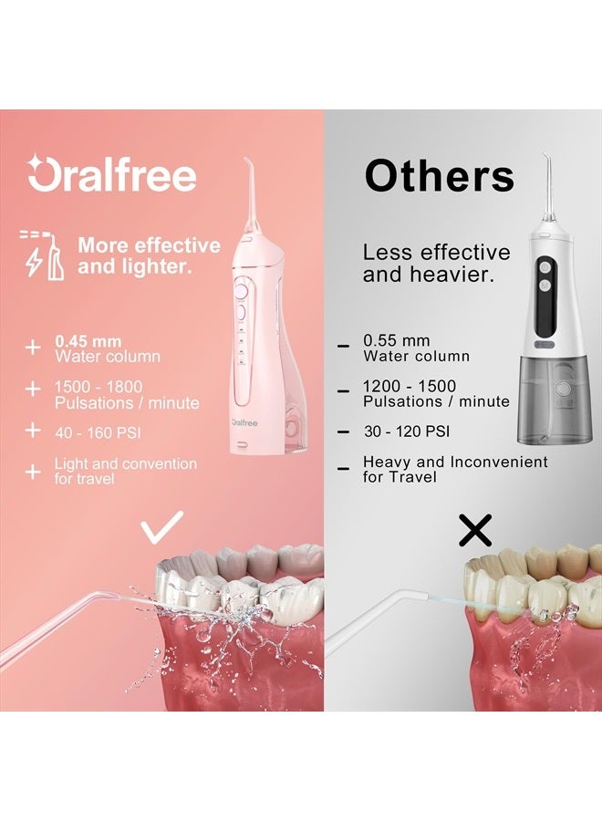 Water Dental flosser Teeth Picks - Braces Cordless Oral Irrigator Portable Rechargeable Travel Irrigation Cleaner IPX7 Waterproof Electric Professional Flossing Teeth Cleaning for Home