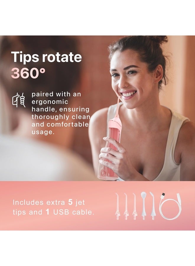 Water Dental flosser Teeth Picks - Braces Cordless Oral Irrigator Portable Rechargeable Travel Irrigation Cleaner IPX7 Waterproof Electric Professional Flossing Teeth Cleaning for Home