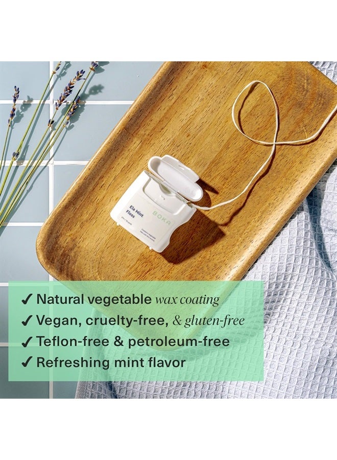 Ela Mint Woven Dental Floss, Made from Natural Vegetable Wax, Teflon-Free, 30 Yards of Waxed Floss (Pack of 1)