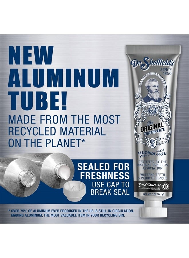 Certified Natural Toothpaste (Extra-Whitening) - Great Tasting, Fluoride Free Toothpaste/Freshen Your Breath, Whiten Your Teeth, Reduce Plaque (2-Pack)
