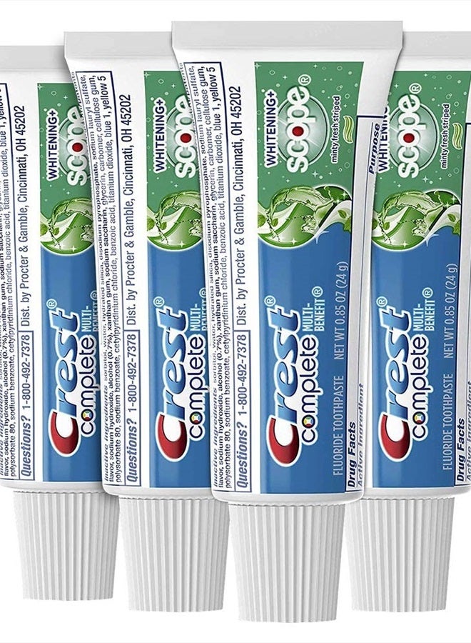 Complete Whitening Scope Minty Toothpaste .85 Oz Travel Size 4 Pack