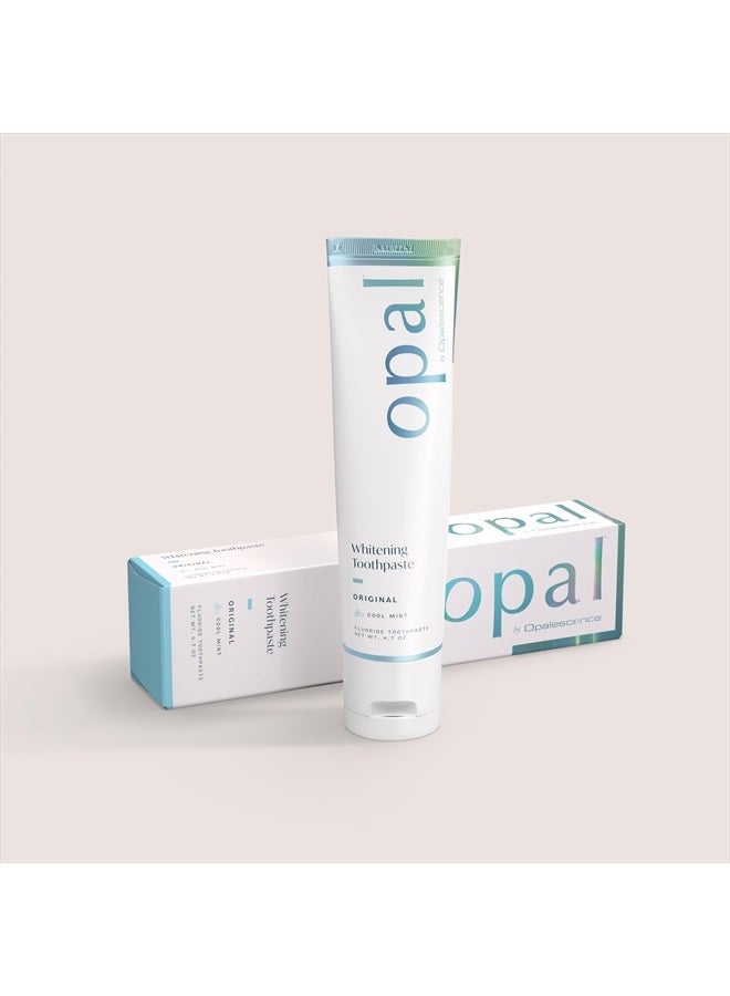 Opal by Opalescence Teeth Whitening Toothpaste (Pack of 3) - Cool Mint Original Formula - Oral Care, Gluten-Free - 4.7 Ounce Made by Ultradent.- OPAL-TP-5760-3