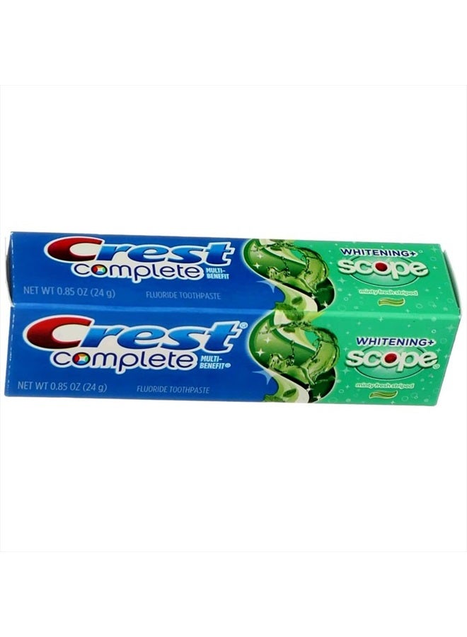 Complete Multi-Benefit Fluoride Toothpaste, Whitening + Scope, Minty Fresh 0.85 oz (Pack of 8)