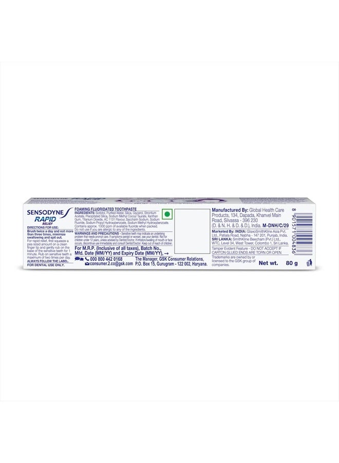 Sensitive Toothpaste Rapid Relief - 80 gm Pack of 2