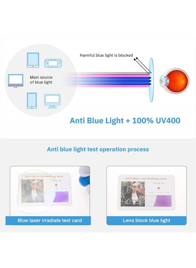 2 Pack Blue Light Blocking Glasses, Computer Reading/Gaming/TV/Phones Glasses for Women Men,Anti Eyestrain & UV Glare (Matte Black+Leopard)