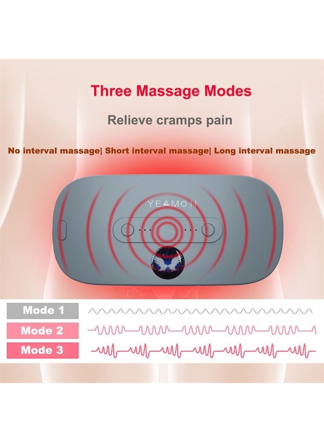 Portable Cordless Electric Waist Belt Device, Fast Heating Pad with 3 Heat Levels and 3 Massage Modes, Back or Belly Heating Pad for Women and Girl