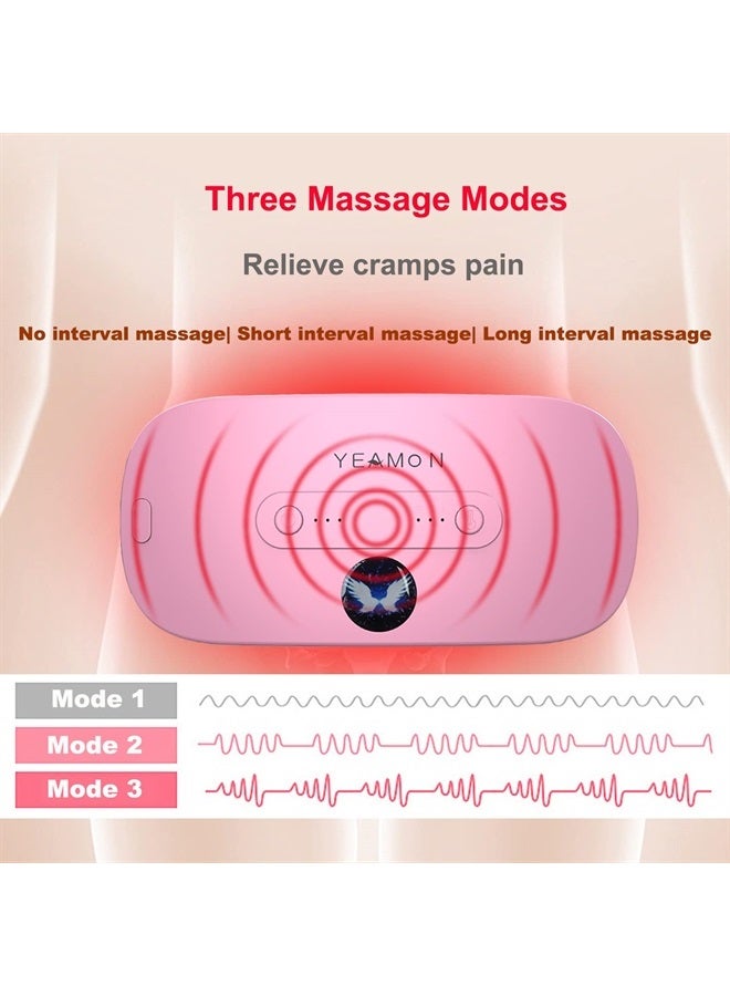 Portable Cordless Heating Pad, Electric Waist Belt Device, Fast Heating Pad with 3 Heat Levels and 3 Massage Modes, Back or Belly Heating Pad for Women and Girl