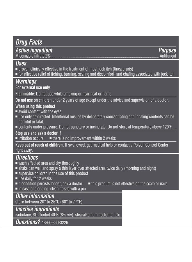 AF Jock Itch Antifungal Powder Spray, Miconazole Nitrate 2% - Treatment of Most Itch, 4.6 Ounces (133 Grams) Spray Can (Pack 3)