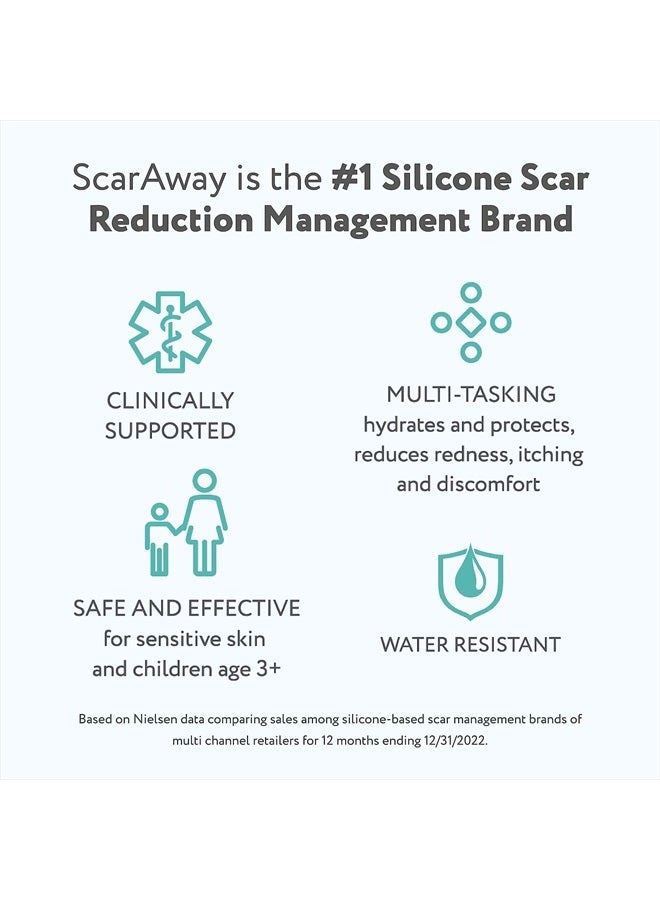Clear Silicone Scar Sheets, White, 10 Count