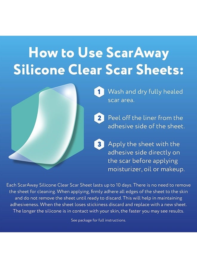 Clear Silicone Scar Sheets, White, 10 Count