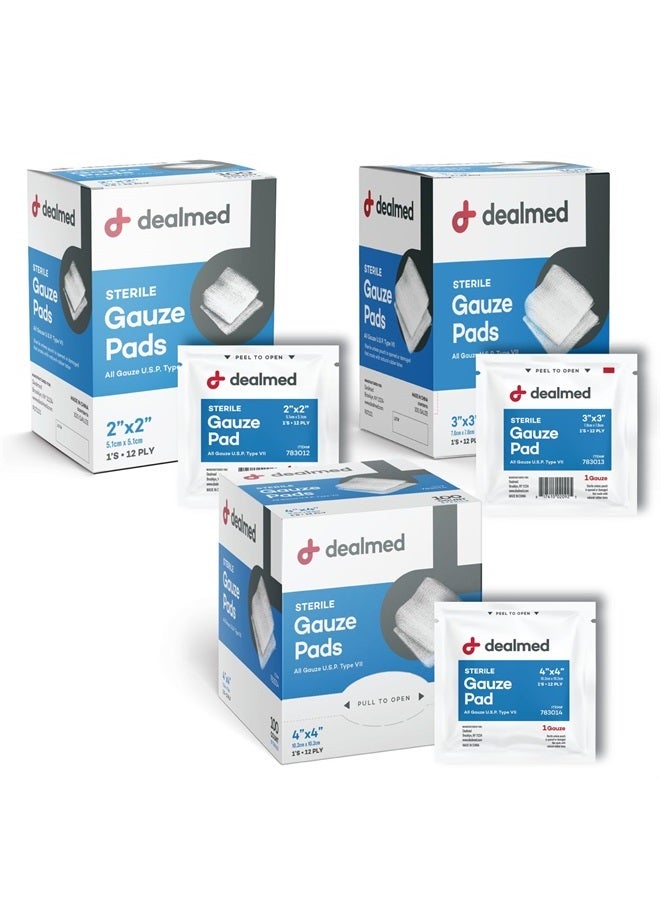 Sterile Gauze Pads – 100 Count, 2'' x 2'' Disposable and Individually Wrapped Gauze Pads, Wound Care Product for First Aid Kit and Medical Facilities