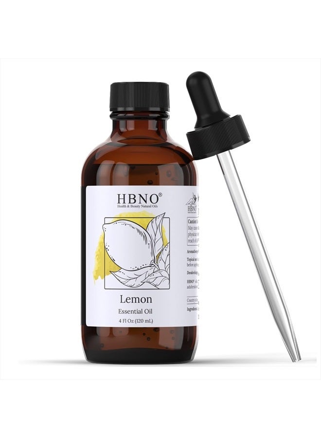 Lemon Essential Oil - Huge 4 oz (120ml) Value Size - Natural Lemon Oil, Cold Pressed - Perfect for Cleaning, Aromatherapy, DIY, Soap & Diffuser - Lemon Essential Oils