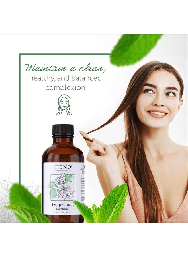 ® California Bottled Peppermint Essential Oil for Diffuser 4 Fl oz (120ml) - Natural & Pure Peppermint Oil for Hair Growth - Perfect for Aromatherapy & DIY, Essential Oil Peppermint