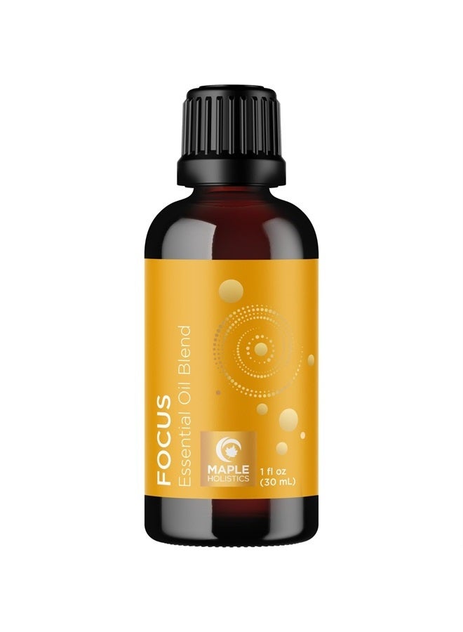 Focus Essential Oil Blend for Diffusers - Citrus and Mint Essential Oils Blend for Energy Focus and Attention Support - Essential Oil for Focus with Aromatherapy Oils for Diffusers and Humidifiers