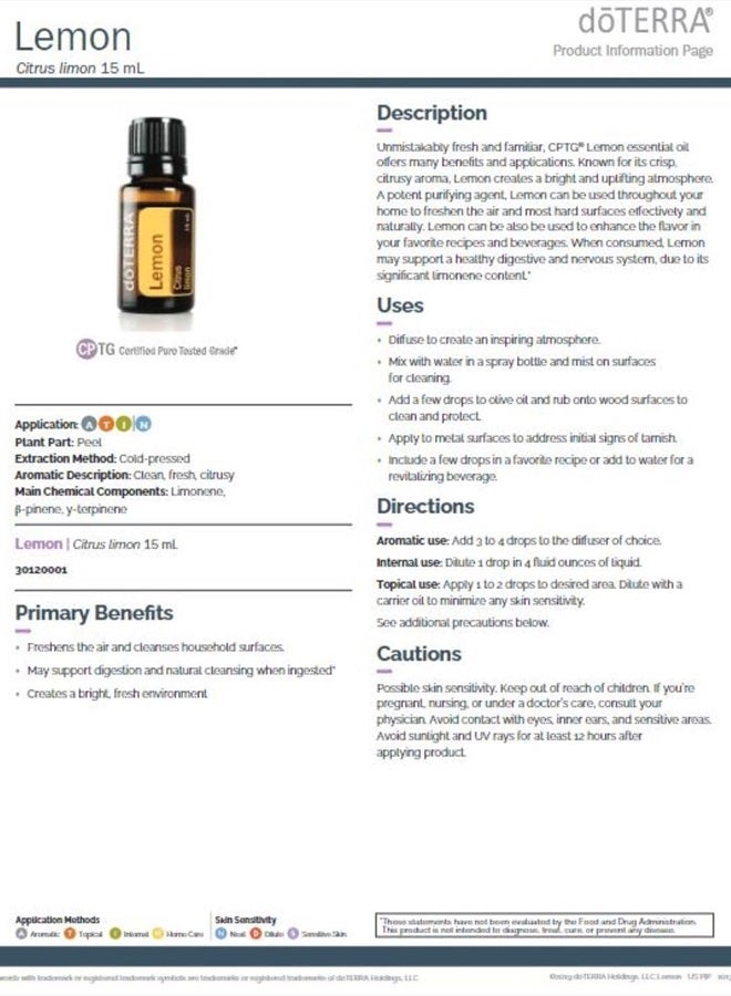 Lemon Essential Oil - 15 mL