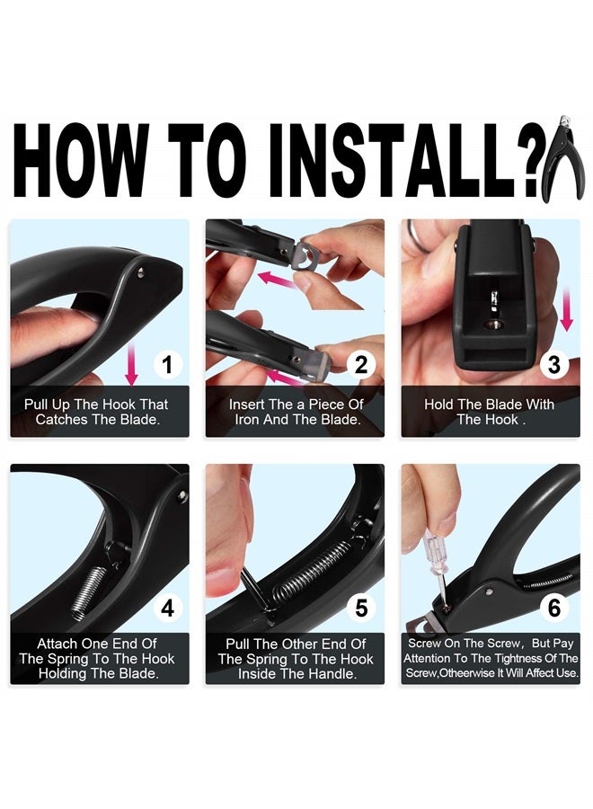 Black Adjustable Artificial Acrylic Fake Nail False Nail Tip Clipper Cutter Trimmer Manicure Pedicure Sharp Blade Clip Tool for Salon Home Nail Art Beauty Design DIY