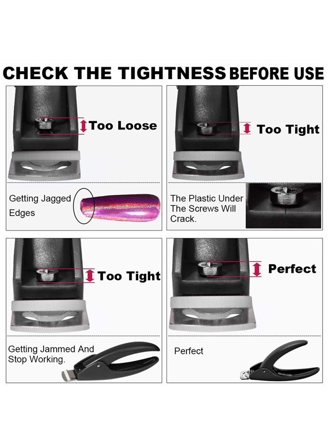 Black Adjustable Artificial Acrylic Fake Nail False Nail Tip Clipper Cutter Trimmer Manicure Pedicure Sharp Blade Clip Tool for Salon Home Nail Art Beauty Design DIY