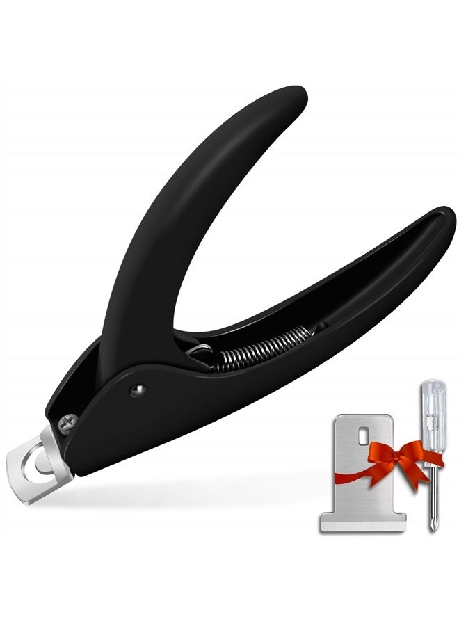 Black Adjustable Artificial Acrylic Fake Nail False Nail Tip Clipper Cutter Trimmer Manicure Pedicure Sharp Blade Clip Tool for Salon Home Nail Art Beauty Design DIY