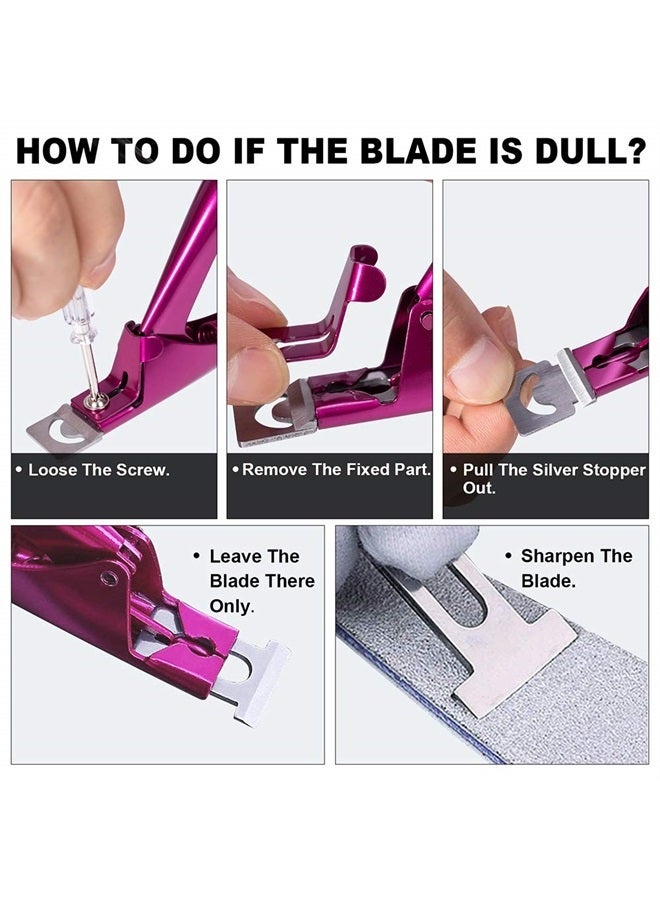 Elegant Violet Red Premium Adjustable Stainless Steel Artificial Acrylic Fake False Nail Tip Clipper Cutter Trimmer Manicure Pedicure Sharp Blade Clip Tool for Salon Home Nail Art Beauty Design DIY