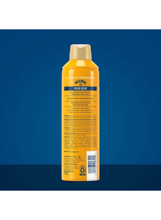 No Mess Talc-Free Body Powder Spray, 7 oz., Fresh Scent, With a Triple Action Formula