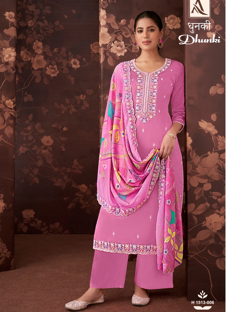 Fancy Wedding Party Wear Pink Semi Stitched Pakistani Style Dress