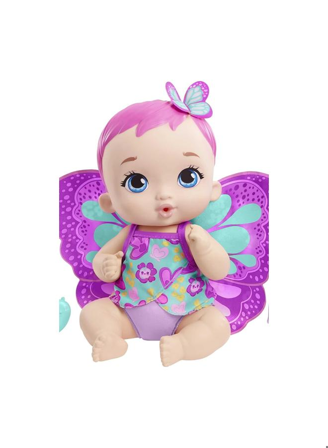 ​My Garden Baby Feed And Change Butterfly Doll (30-Cm), With Reusable Diaper, Removable Clothes Wings, Gift For Kids Ages 3Y+ Gyp10