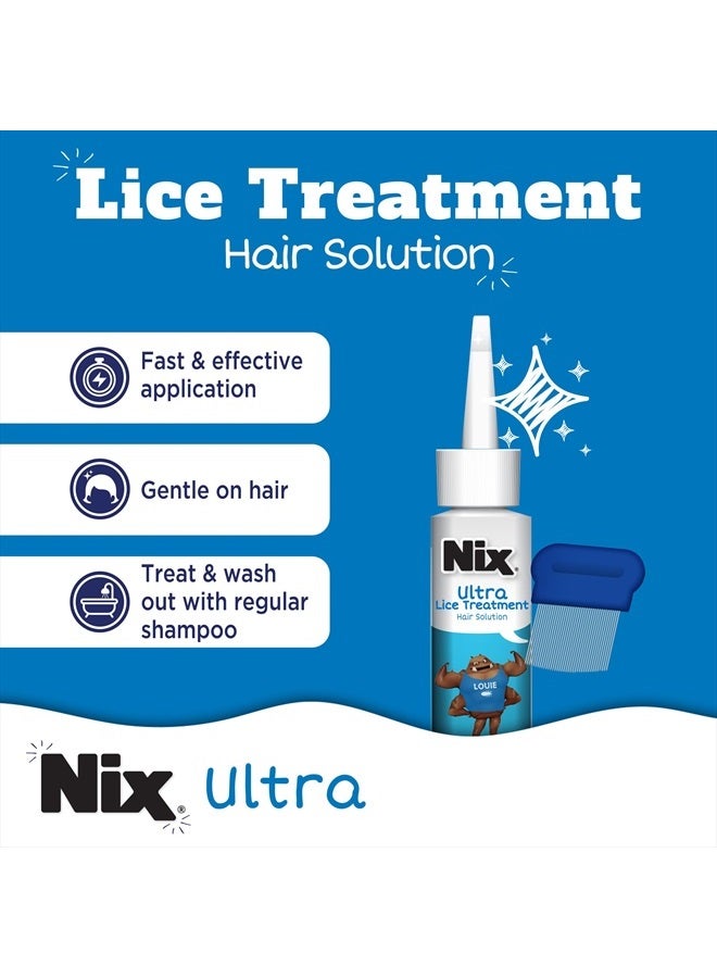 Ultra Lice Removal Kit, Lice Treatment Hair Solution, 3.4 fl oz & Lice Removal Comb