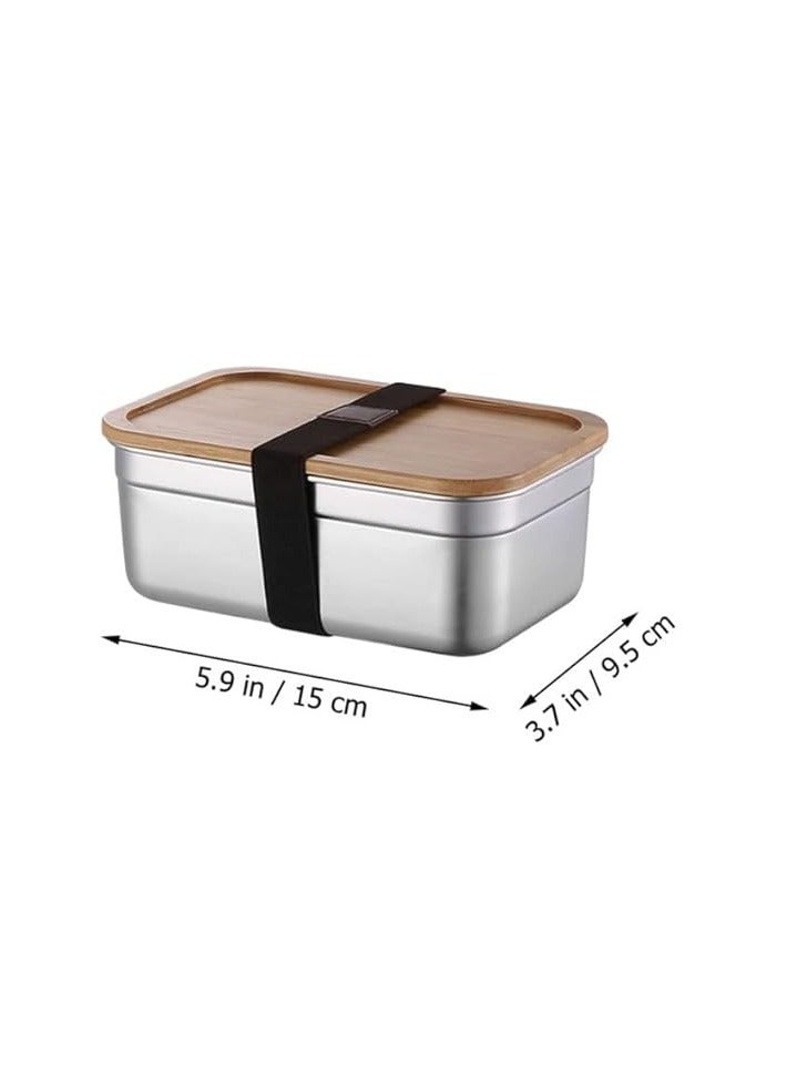 304 Stainless Steel Lunch Container- 2 Compartment Metal Lunch Container，Metal Bento Box for Kids & Adults,800ML,Dishwasher Safe