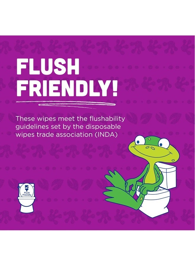 Flushable Wipes for Baby and Kids by Kandoo, Sensitve and Unscented Formula, Hypoallergenic Potty Training Wet Cleansing Cloths , 48 Count, Pack of 12