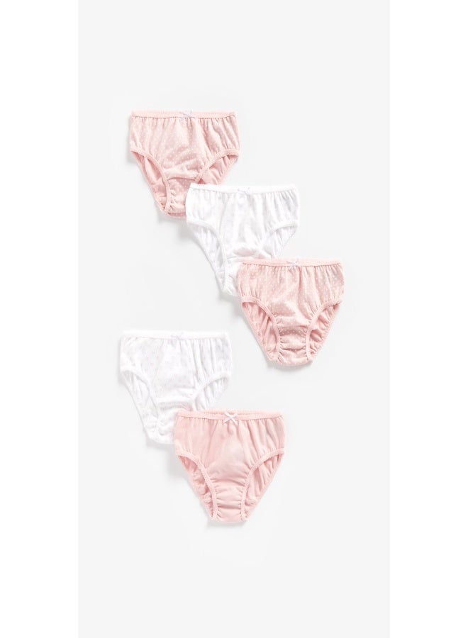 Pink and White Briefs 5 Pack