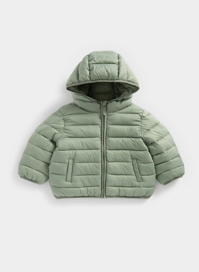 Khaki Pack Away Quilted Jacket