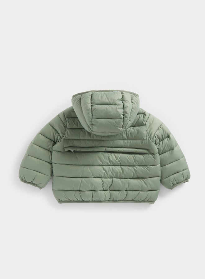 Khaki Pack Away Quilted Jacket