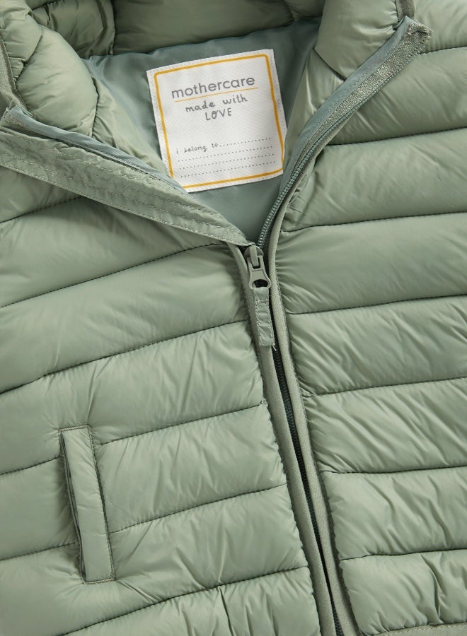 Khaki Pack Away Quilted Jacket