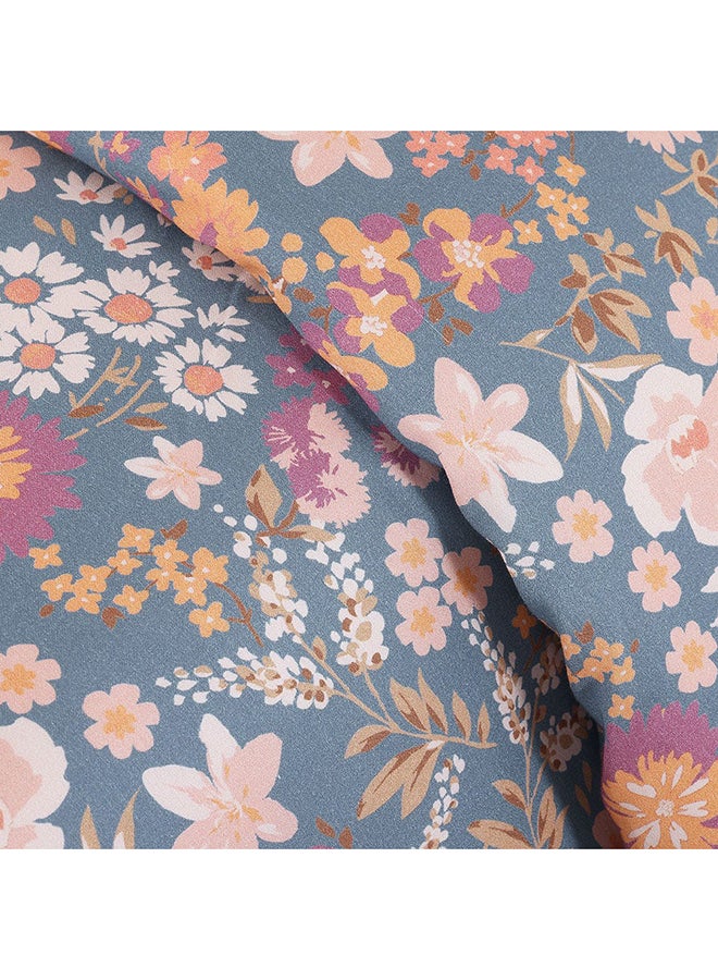 Florals Queen-Sized Duvet Cover Set, Multicolour - 200x200 cm