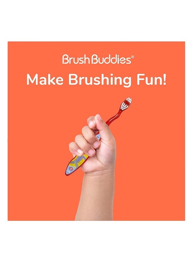 Blippi Kids Toothbrushes Kit, Manual Toothbrushes for Kids, Toothbrush for Toddlers 2-4 Years, Travel Toothbrush Kit with Cover and Cup, 3PC